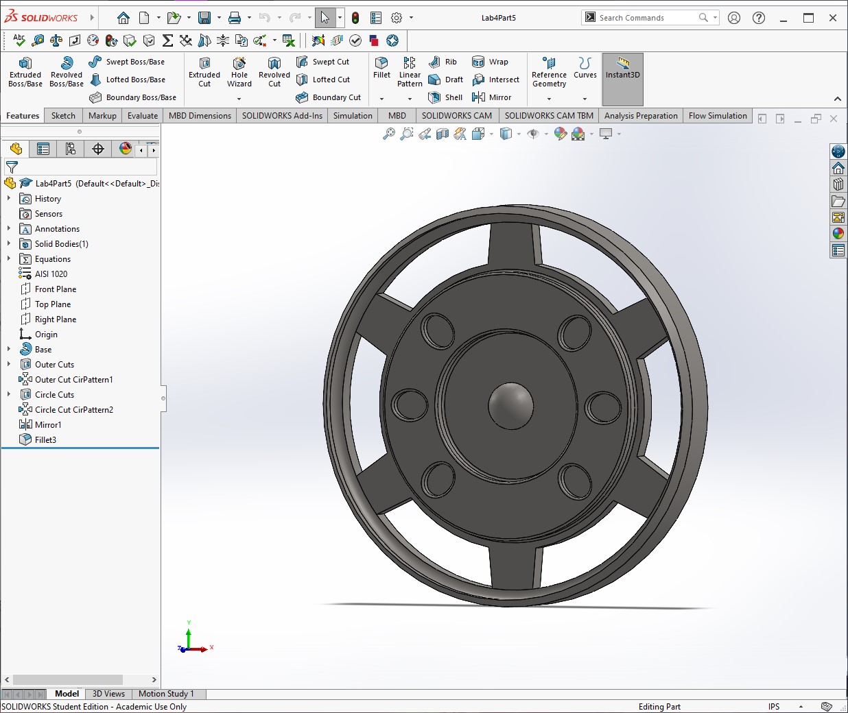 Plate part made with circular patterning